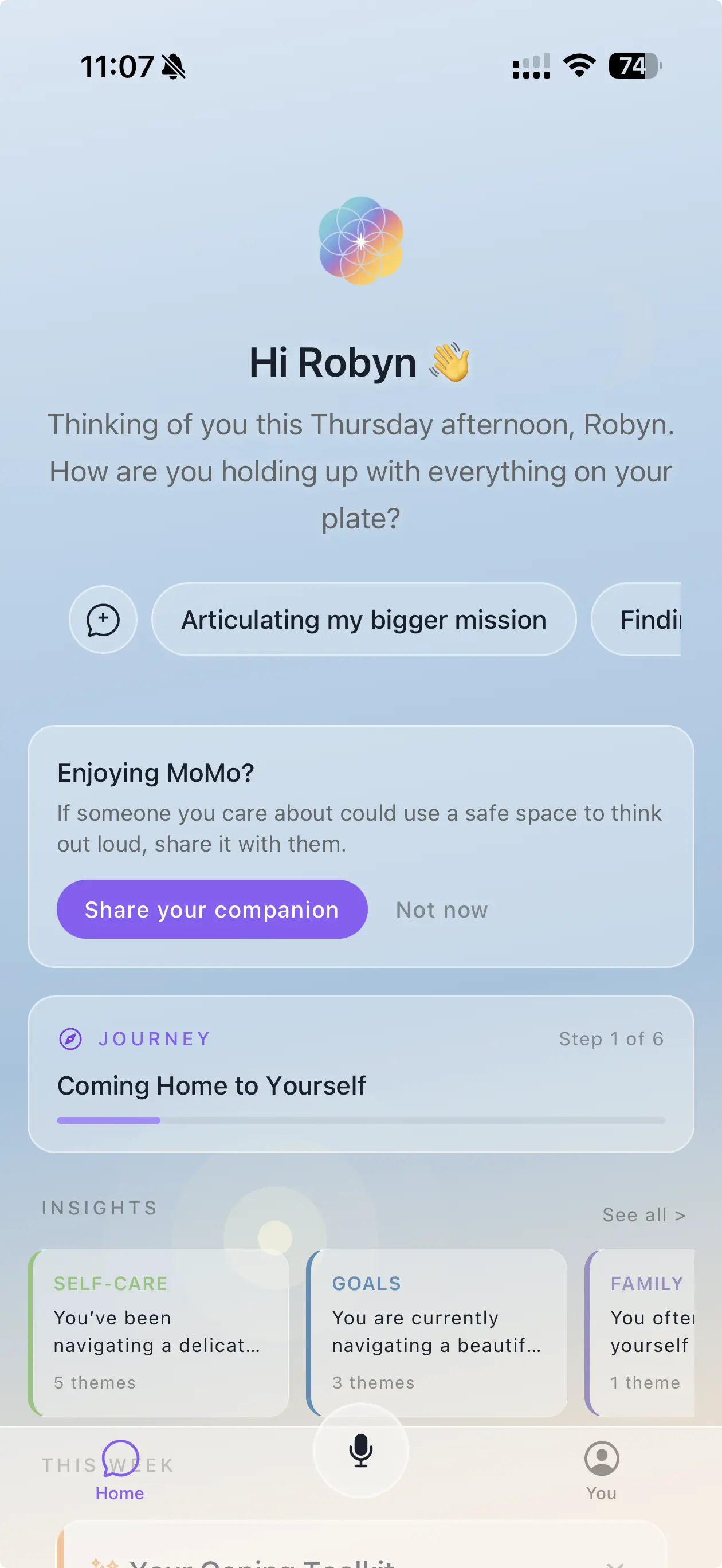 MoMo app screen